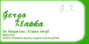 gergo klapka business card